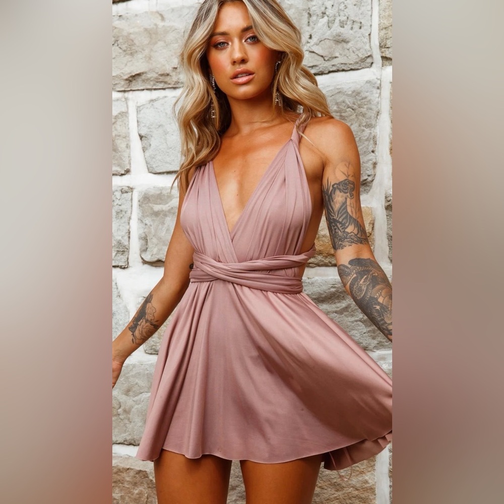 Ariana Multiway Mini Dress Mocha